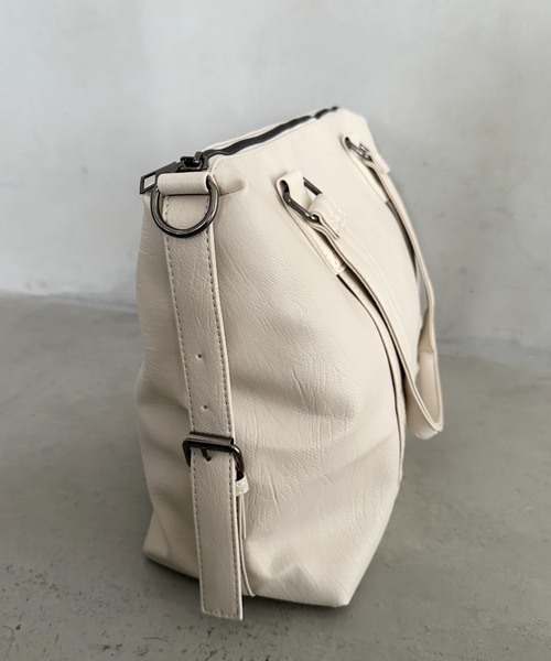 マルニ 2way A4収納可 大容量 ショルダーバッグ ボストンバッグ ブラウン セール】【A4収納可能】PU 2WAYマルチショルダーバッグ ボストン
