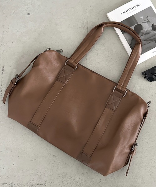 MYMOOD.(マイムード)の「【A4収納可能】PU 2WAYマルチショルダーバッグ ボストンバッグ(ボストンバッグ・レディース・ブラウン/ブラック/アイボリー・FREE)」の18枚目の写真