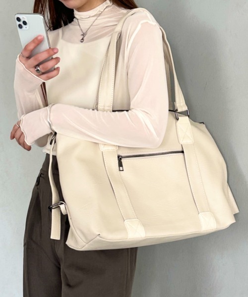 セール】【A4収納可能】PU 2WAYマルチショルダーバッグ ボストン