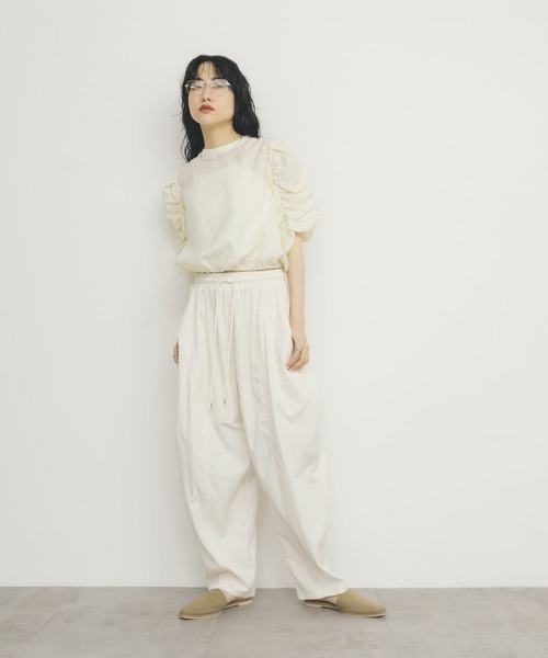 KBF（ケイビーエフ）の「イージーフォルムパンツ（その他パンツ・レディース・ブラック/ピンク/オフホワイト・ONE）」の6枚目の写真