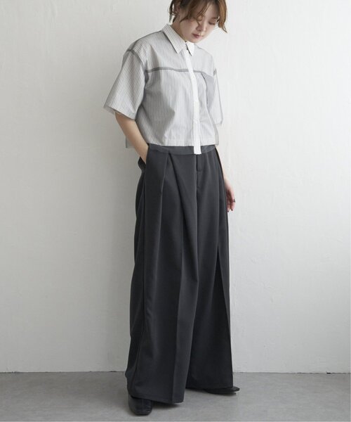 notch.（ノッチ）の「チュールレイヤード半袖シャツ（シャツ/ブラウス・レディース・オフホワイト/ブルー/ベージュ・M）」の19枚目の写真