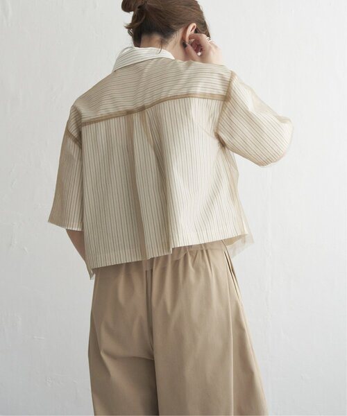 notch.（ノッチ）の「チュールレイヤード半袖シャツ（シャツ/ブラウス・レディース・オフホワイト/ブルー/ベージュ・M）」の22枚目の写真