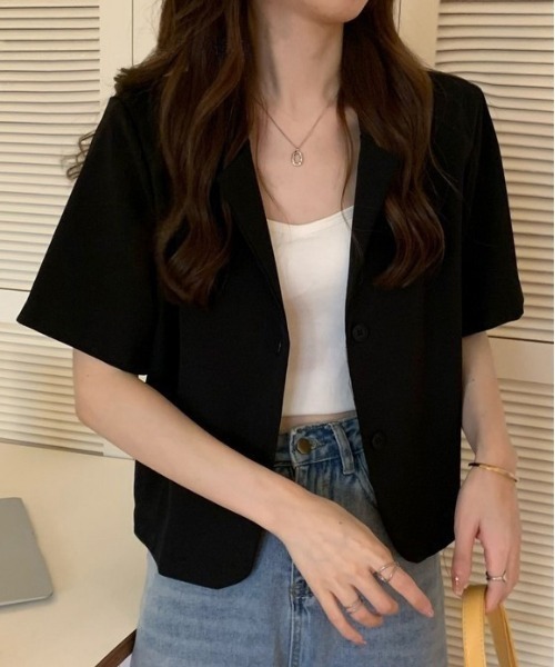 セール】WEGO/半袖ショートテーラードジャケット（テーラード