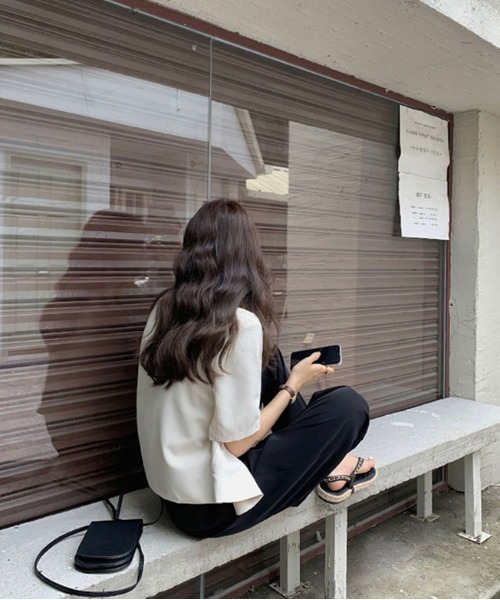 WEGO（ウィゴー）の「WEGO/半袖ショートテーラードジャケット（テーラードジャケット・レディース・ピンク/ブラック/ホワイト/ライトピンク・MEDIUM/LARGE）」の18枚目の写真