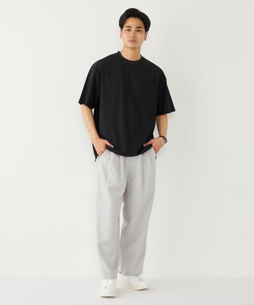 【洗える・接触冷感】COOL RICH COTTON レースコンビTシャツ FLAG ON CREW Tシャツ 半袖 無地 接触冷感 吸汗速乾 メンズ 肌着
