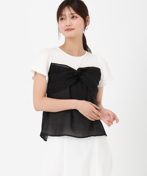 MISCH MASCH(ミッシュマッシュ)の「リボンビスチェカットソー(Tシャツ/カットソー・レディース・ブラック/ライトグリーン・フリ-)」の10枚目の写真