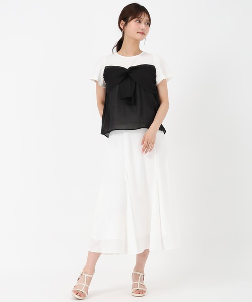 MISCH MASCH(ミッシュマッシュ)の「リボンビスチェカットソー(Tシャツ/カットソー・レディース・ブラック/ライトグリーン・フリ-)」の21枚目の写真