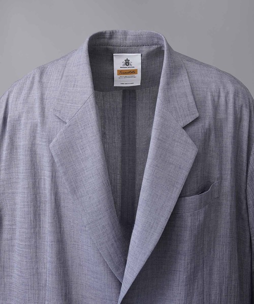 MAISON SPECIAL（メゾンスペシャル）の「《UNISEX》Triacetate Prime-Over Tailored Jacket/トリアセテートプライムオーバーテーラードジャケット【MAISON SPECIAL/メゾンスペシャル】（テーラードジャケット・メンズ・チャコールグレー/ブルー/ブラック/グレイッシュベージュ・0/1/2）」の18枚目の写真
