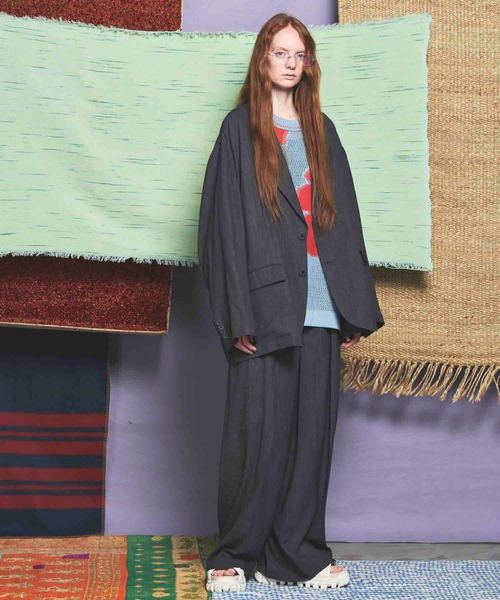 MAISON SPECIAL（メゾンスペシャル）の「《UNISEX》Triacetate Prime-Over Tailored Jacket/トリアセテートプライムオーバーテーラードジャケット【MAISON SPECIAL/メゾンスペシャル】（テーラードジャケット・メンズ・チャコールグレー/ブルー/ブラック/グレイッシュベージュ・0/1/2）」の6枚目の写真