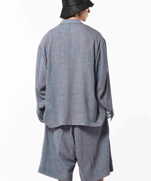 MAISON SPECIAL（メゾンスペシャル）の「《UNISEX》Triacetate Prime-Over Tailored Jacket/トリアセテートプライムオーバーテーラードジャケット【MAISON SPECIAL/メゾンスペシャル】（テーラードジャケット・メンズ・チャコールグレー/ブルー/ブラック/グレイッシュベージュ・0/1/2）」の11枚目の写真