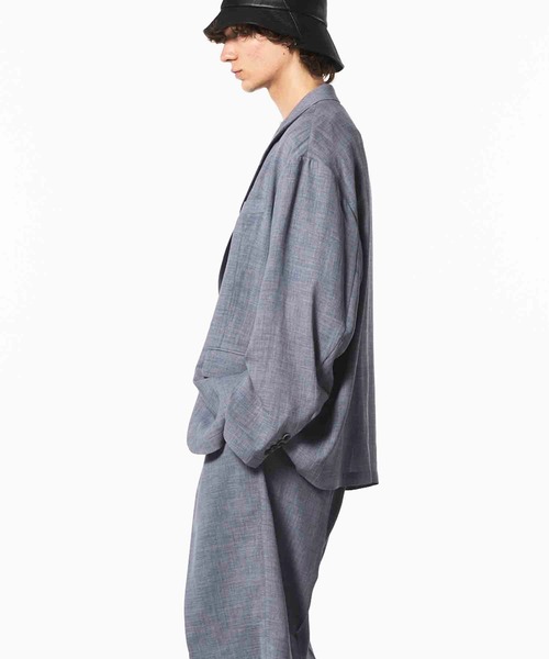 MAISON SPECIAL（メゾンスペシャル）の「《UNISEX》Triacetate Prime-Over Tailored Jacket/トリアセテートプライムオーバーテーラードジャケット【MAISON SPECIAL/メゾンスペシャル】（テーラードジャケット・メンズ・チャコールグレー/ブルー/ブラック/グレイッシュベージュ・0/1/2）」の10枚目の写真