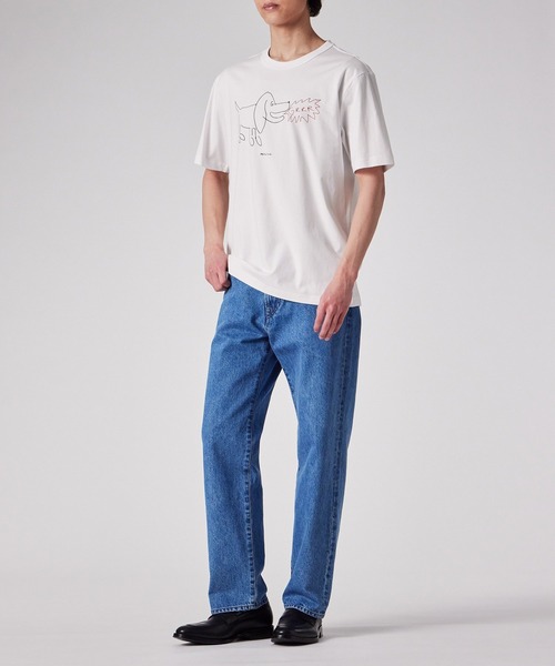 PS Paul Smith(ピーエスポールスミス)の「Drawn by Paul "Dog" Tシャツ / 152711 220X(Tシャツ/カットソー・メンズ・ライトピンク/ネイビー/ライトグリーン/ホワイト・X-LARGE/LARGE/MEDIUM/SMALL/XX-LARGE)」の9枚目の写真