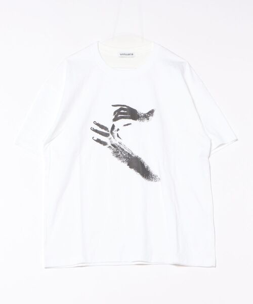 ARCHIVER(アーカイバ)の「【Bz】HANDプリントオーバーサイズTシャツ(Tシャツ/カットソー・メンズ・ホワイト/グレー/ブラック・FREE)」の1枚目の写真