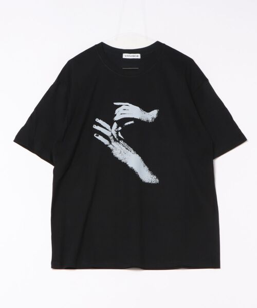 ARCHIVER(アーカイバ)の「【Bz】HANDプリントオーバーサイズTシャツ(Tシャツ/カットソー・メンズ・ホワイト/グレー/ブラック・FREE)」の2枚目の写真