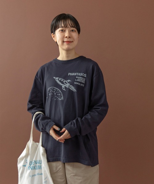 PAR ICI（パーリッシィ）の「space program プリントロンT（Tシャツ/カットソー・レディース・ホワイト/ネイビー・FREE）」の2枚目の写真