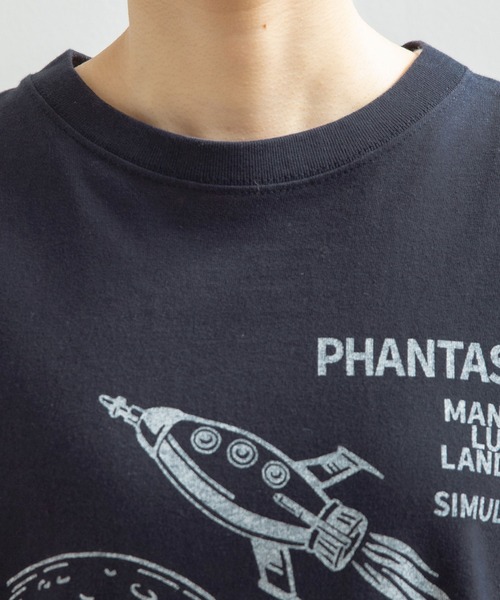 PAR ICI（パーリッシィ）の「space program プリントロンT（Tシャツ/カットソー・レディース・ホワイト/ネイビー・FREE）」の7枚目の写真