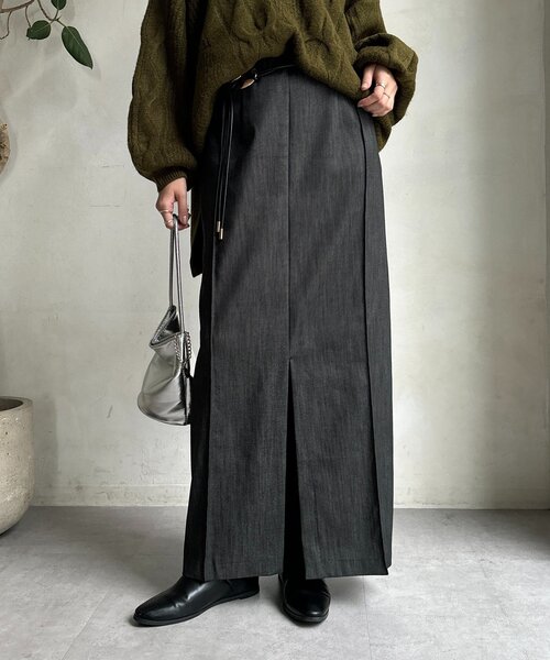 DouDou（ドゥドゥ）の「【一部WEB限定カラー】リヨセルデニムボックスピンタックスカート（スカート・レディース・ベージュ/インディゴブルー/ブラック・38/36）」の20枚目の写真