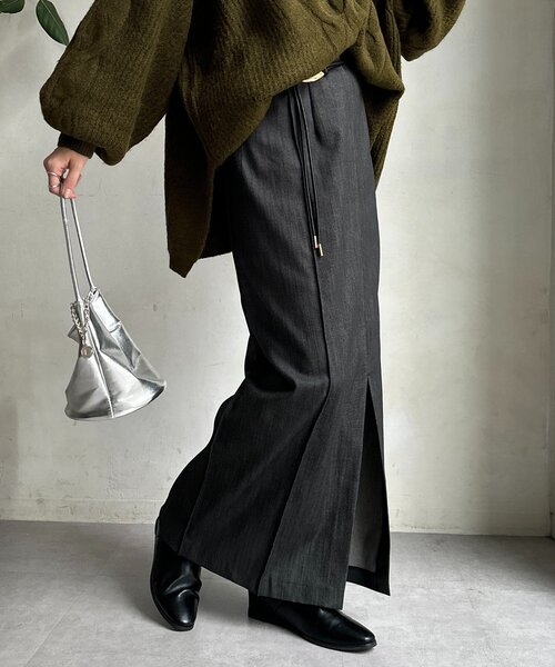 DouDou（ドゥドゥ）の「【一部WEB限定カラー】リヨセルデニムボックスピンタックスカート（スカート・レディース・ベージュ/インディゴブルー/ブラック・38/36）」の21枚目の写真