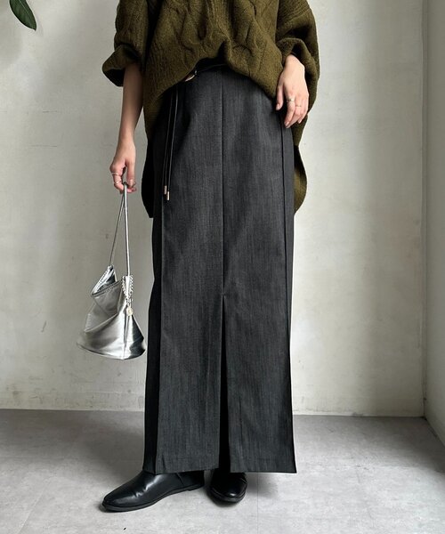 DouDou（ドゥドゥ）の「【一部WEB限定カラー】リヨセルデニムボックスピンタックスカート（スカート・レディース・ベージュ/インディゴブルー/ブラック・38/36）」の22枚目の写真