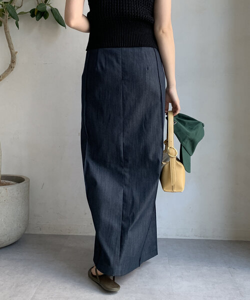 DouDou（ドゥドゥ）の「【一部WEB限定カラー】リヨセルデニムボックスピンタックスカート（スカート・レディース・ベージュ/インディゴブルー/ブラック・38/36）」の16枚目の写真