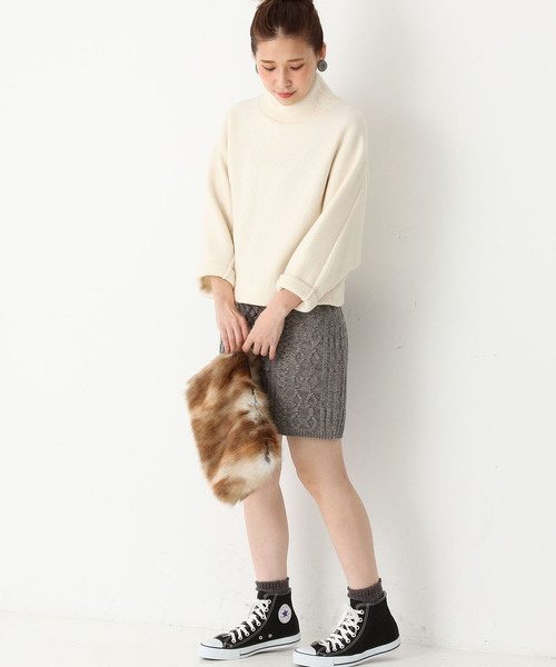 Another Edition（アナザーエディション）の「ウールコットンセッケツタートル/ AEBC W/CセッケツTTL（Tシャツ/カットソー・レディース・オフホワイト/ライトグレー・フリー）」の12枚目の写真