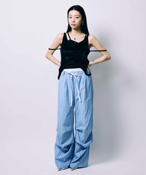 セール】【led.tokyo】LAYERED TUCK PANTS/レイヤードタック