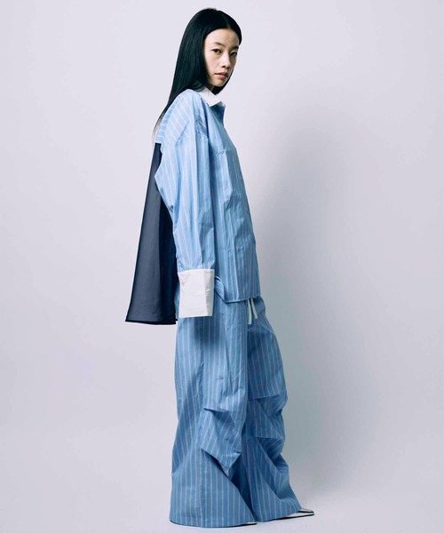 led.tokyo（レッドトウキョウ）の「【led.tokyo】LAYERED TUCK PANTS/レイヤードタックパンツ（その他パンツ・レディース・グレー/ブルー・1/2）」の14枚目の写真