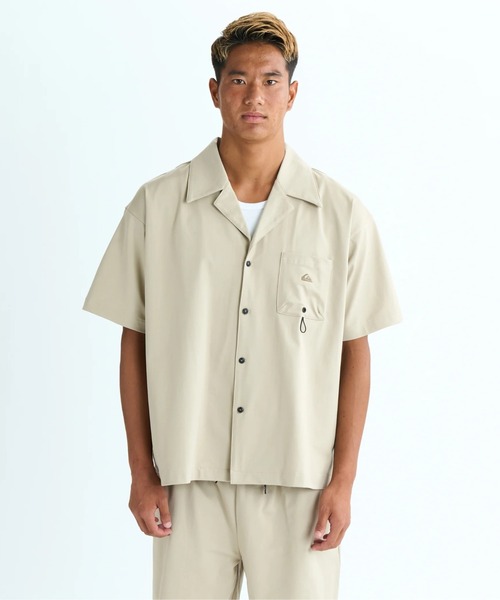 Quiksilver（クイックシルバー）の「MW OPEN SHIRT /クイックシルバー水陸両用半袖オープンシャツ（シャツ/ブラウス・メンズ・ブラック/カーキ・MEDIUM/LARGE/X-LARGE）」の2枚目の写真