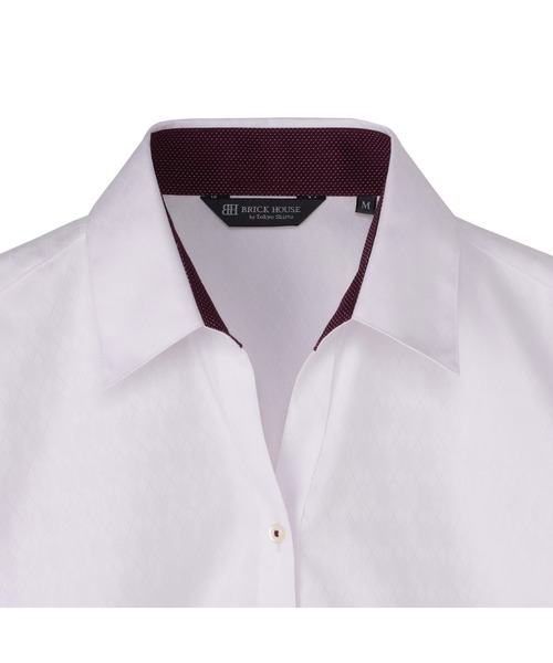 TOKYO SHIRTS(トウキョウシャツ)の「【超形態安定】 形態安定ノーアイロン スキッパー 7分袖ビジネスワイシャツ(ビジネスシャツ・レディース・ピンク・L/S/M/LL/XL)」の3枚目の写真