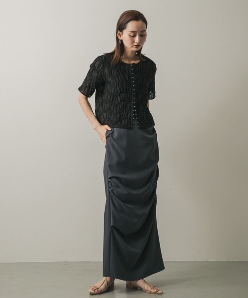 SENSE OF PLACE by URBAN RESEARCH(センスオブプレイスバイアーバンリサーチ)の「フロントホックシャーリングブラウス(シャツ/ブラウス・レディース・アイボリー/ライトブルー/ブラック・ONE)」の16枚目の写真