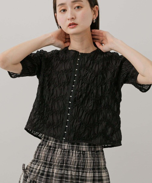 SENSE OF PLACE by URBAN RESEARCH(センスオブプレイスバイアーバンリサーチ)の「フロントホックシャーリングブラウス(シャツ/ブラウス・レディース・アイボリー/ライトブルー/ブラック・ONE)」の17枚目の写真