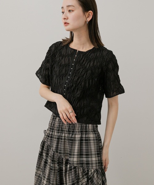 SENSE OF PLACE by URBAN RESEARCH(センスオブプレイスバイアーバンリサーチ)の「フロントホックシャーリングブラウス(シャツ/ブラウス・レディース・アイボリー/ライトブルー/ブラック・ONE)」の19枚目の写真