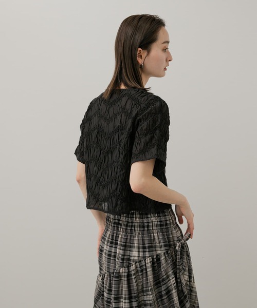 SENSE OF PLACE by URBAN RESEARCH(センスオブプレイスバイアーバンリサーチ)の「フロントホックシャーリングブラウス(シャツ/ブラウス・レディース・アイボリー/ライトブルー/ブラック・ONE)」の20枚目の写真