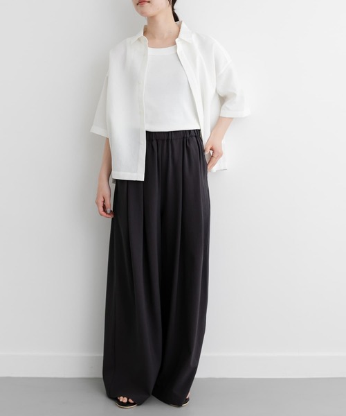 FORK&SPOON（フォークアンドスプーン）の「FORK&SPOON　ツータックワイドイージーパンツ（その他パンツ・レディース・チャコールグレー/ベージュ/ブルー系その他・1/2）」の10枚目の写真