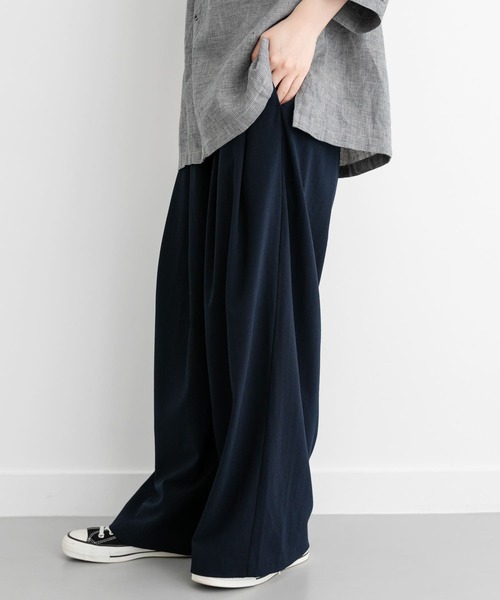 FORK&SPOON（フォークアンドスプーン）の「FORK&SPOON　ツータックワイドイージーパンツ（その他パンツ・レディース・チャコールグレー/ベージュ/ブルー系その他・1/2）」の11枚目の写真