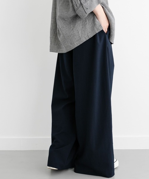 FORK&SPOON（フォークアンドスプーン）の「FORK&SPOON　ツータックワイドイージーパンツ（その他パンツ・レディース・チャコールグレー/ベージュ/ブルー系その他・1/2）」の15枚目の写真