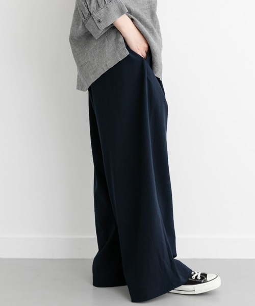 FORK&SPOON（フォークアンドスプーン）の「FORK&SPOON　ツータックワイドイージーパンツ（その他パンツ・レディース・チャコールグレー/ベージュ/ブルー系その他・1/2）」の16枚目の写真