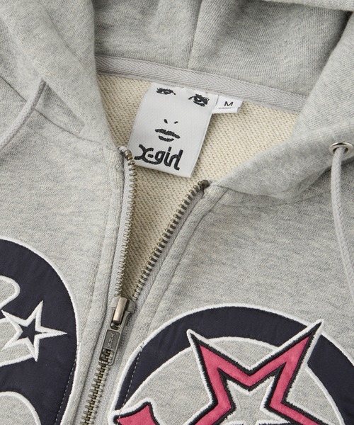 トップス x-girl FOR X ZIP UP SWEAT HOODIE TRIBAL HEART ZIP UP SWEAT HOODIE（パーカー）｜X-girl
