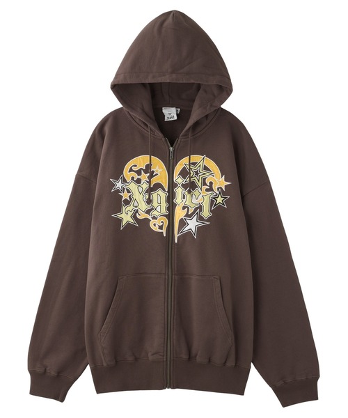 TRIBAL HEART ZIP UP SWEAT HOODIE（パーカー）｜X-girl
