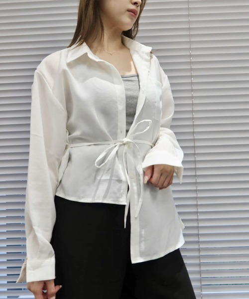 ブラウス シャツ ムードレイヤーシャツ（着こなし自在な、夏のシアーシャツ）/ Mood Layer Shirt レディース ムードレイヤーシャツ（着こなし自在な、夏のシアーシャツ