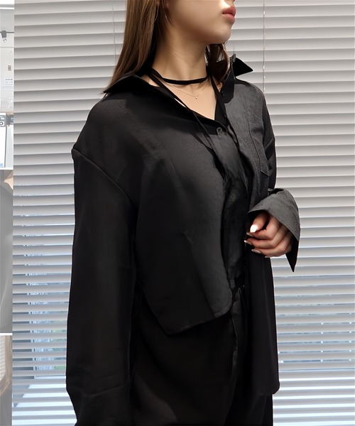 THEODORIC.dy(セオドリックディ)の「アシンメトリレイヤーシャツ/ シンメトリーブラウス(シャツ/ブラウス・レディース・アイボリー/ブラック・FREE)」の9枚目の写真