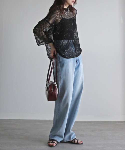◆スパンコールニットベアトップ スパンコールニットトップス - ゴールド | ZARA Japan / 日本