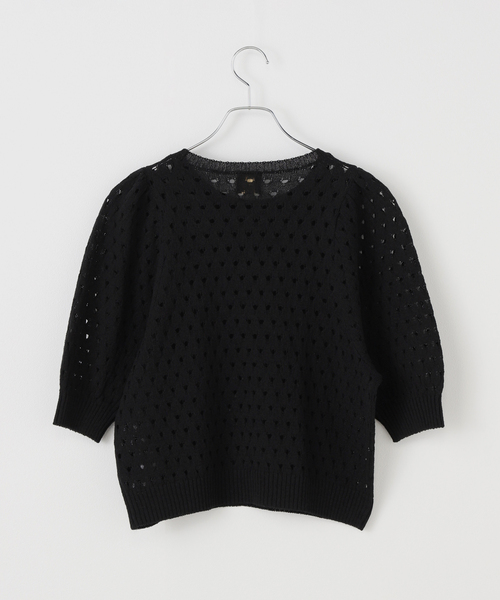Spick and Span 今期　透かしドット柄パフスリーブニット セール】透かしドット柄パフスリーブニット（ニット/セーター