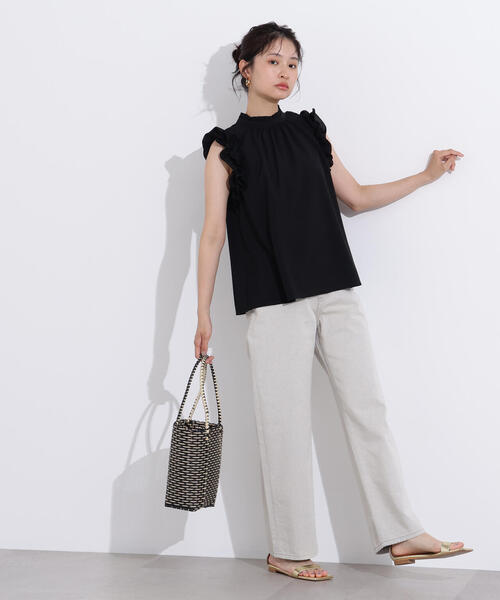 N.(N. Natural Beauty Basic)(エヌエヌナチュラルビューティーベーシック)の「フリルスリーブバックリボンブラウス(シャツ/ブラウス・レディース・ブラック/ブルー/ラベンダー・MEDIUM)」の21枚目の写真