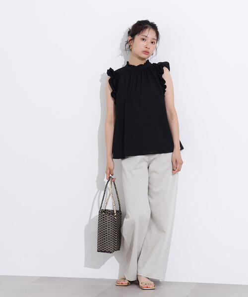 N.(N. Natural Beauty Basic)(エヌエヌナチュラルビューティーベーシック)の「フリルスリーブバックリボンブラウス(シャツ/ブラウス・レディース・ブラック/ブルー/ラベンダー・MEDIUM)」の22枚目の写真