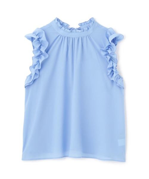 N.(N. Natural Beauty Basic)(エヌエヌナチュラルビューティーベーシック)の「フリルスリーブバックリボンブラウス(シャツ/ブラウス・レディース・ブラック/ブルー/ラベンダー・MEDIUM)」の4枚目の写真