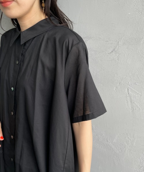 美品 ミズイロインド Aライン フレア シャツ ワンピース mizuiroind mizuiro ind (ミズイロインド) フレアロングシャツワンピース