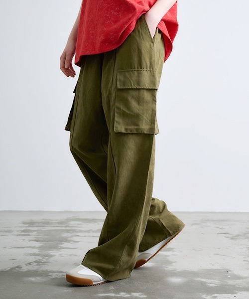 Revo.（レボ）の「Revo. ポリスウェード ワイドカーゴパンツ（カーゴパンツ・メンズ・カーキ/グレー/ブラック・2/1）」の5枚目の写真