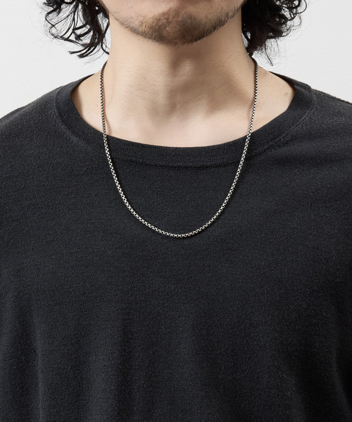 HARIM ネックレス シルバー925 HARIM ハリム / NARROW SQUARE BLOCK CHAIN LONG NECKLACE シルバー925
