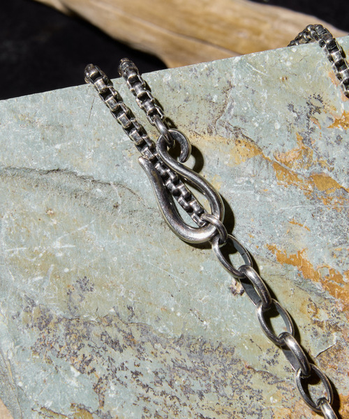 HARIM ハリム / NARROW SQUARE BLOCK CHAIN LONG NECKLACE シルバー925 